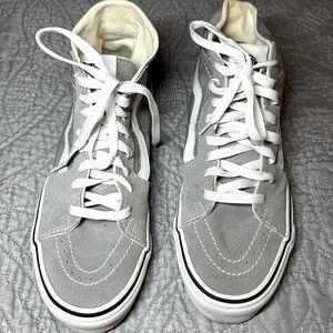 Vans Sk8-hi top cloth and suede sneakers. Worn 2-3x. EUC.